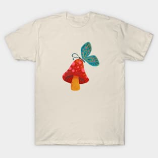 Butterfly on a Mushroom T-Shirt